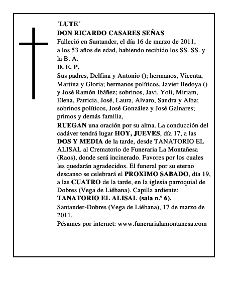 DON RICARDO CASARES SEÑAS