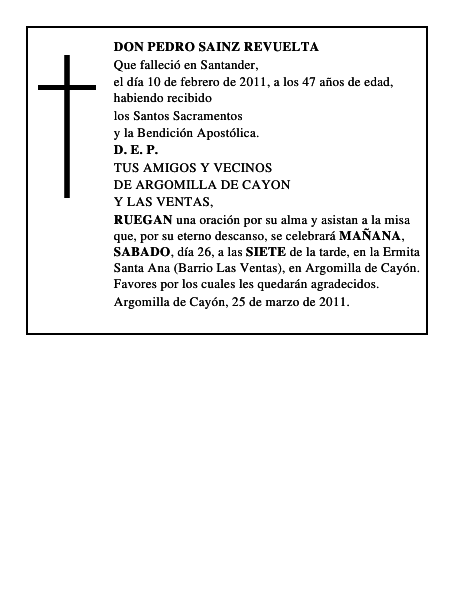 DON PEDRO SAINZ REVUELTA