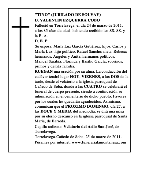 D. VALENTIN EZQUERRA COBO