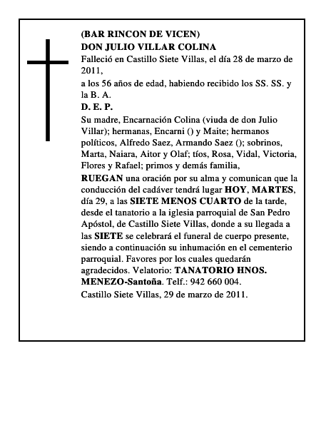 DON JULIO VILLAR COLINA