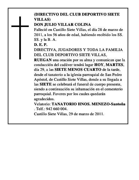 DON JULIO VILLAR COLINA