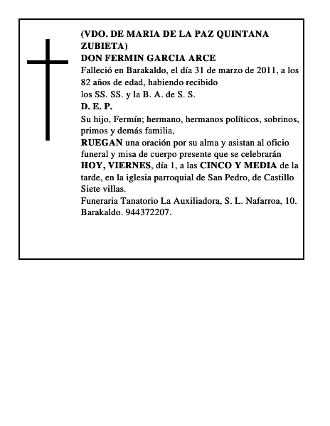 DON FERMIN GARCIA ARCE