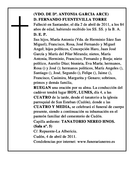 D. FERNANDO FUENTEVILLA TORRE
