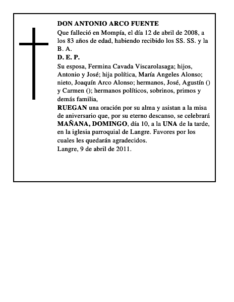 DON ANTONIO ARCO FUENTE