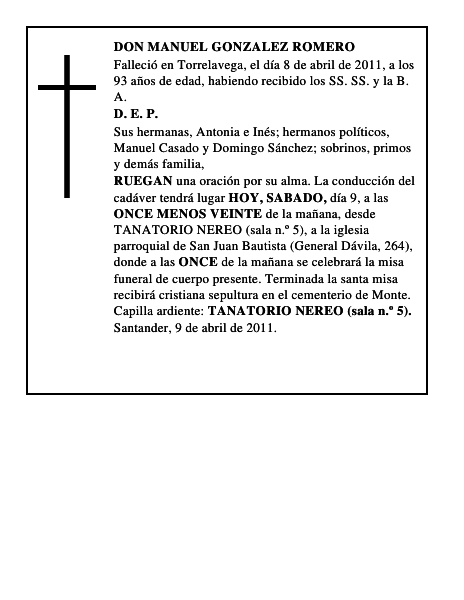 DON MANUEL GONZALEZ ROMERO