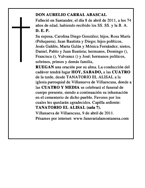DON AURELIO CARRAL ABASCAL