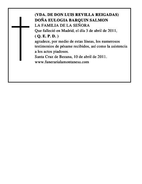 DOÑA EULOGIA BARQUIN SALMON