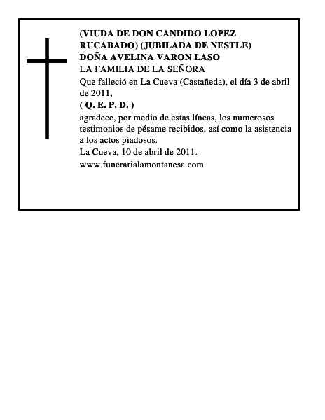 DOÑA AVELINA VARON LASO
