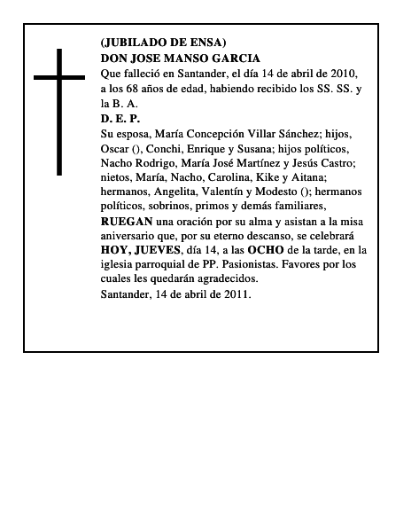DON JOSE MANSO GARCIA