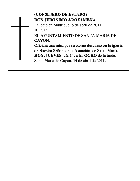 DON JERONIMO AROZAMENA