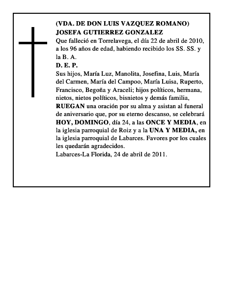 JOSEFA GUTIERREZ GONZALEZ