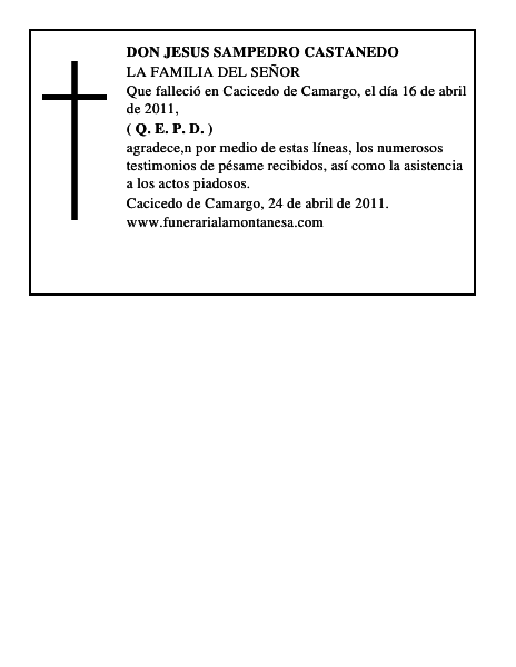 DON JESUS SAMPEDRO CASTANEDO