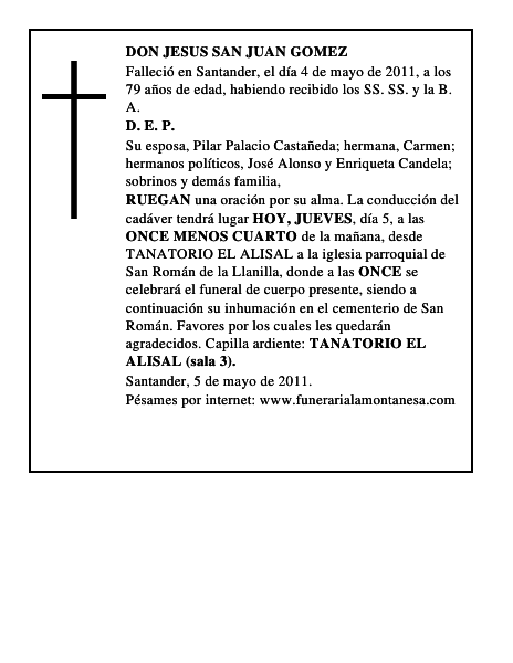 DON JESUS SAN JUAN GOMEZ