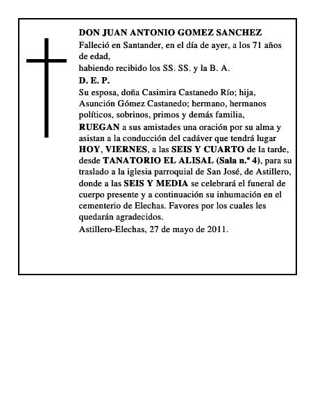 DON JUAN ANTONIO GOMEZ SANCHEZ