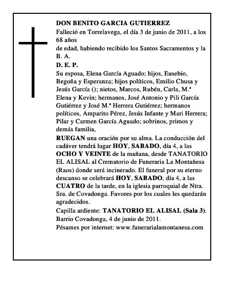 DON BENITO GARCIA GUTIERREZ