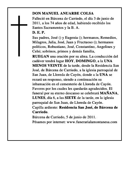 DON MANUEL ANUARBE COLSA