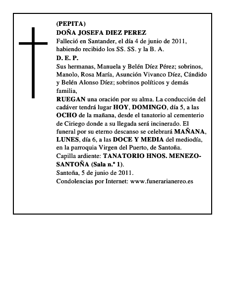 DOÑA JOSEFA DIEZ PEREZ