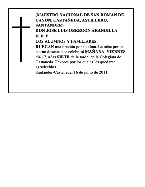 DON JOSE LUIS OBREGON ARANDILLA