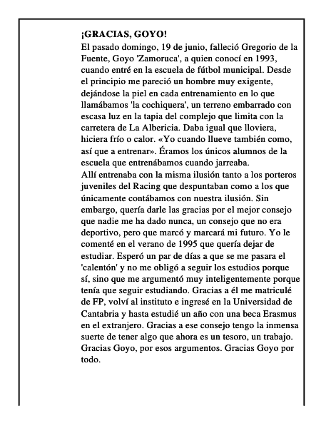 Gracias, Goyo