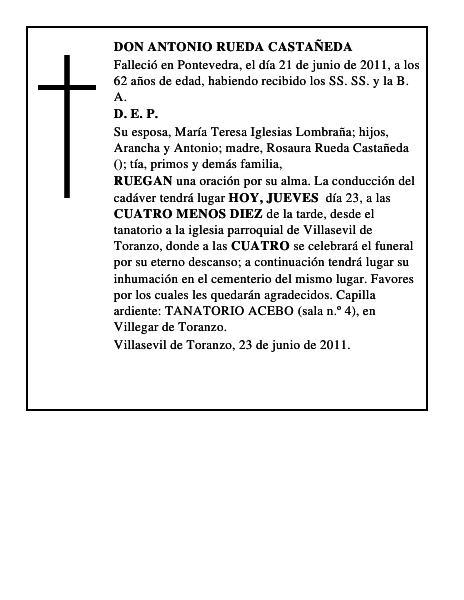DON ANTONIO RUEDA CASTAÑEDA