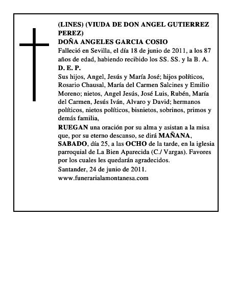 DOÑA ANGELES GARCIA COSIO