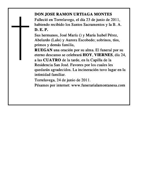 DON JOSE RAMON URTIAGA MONTES