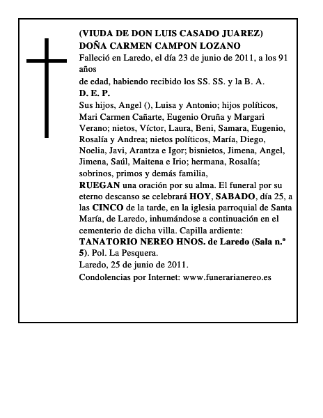DOÑA CARMEN CAMPON LOZANO