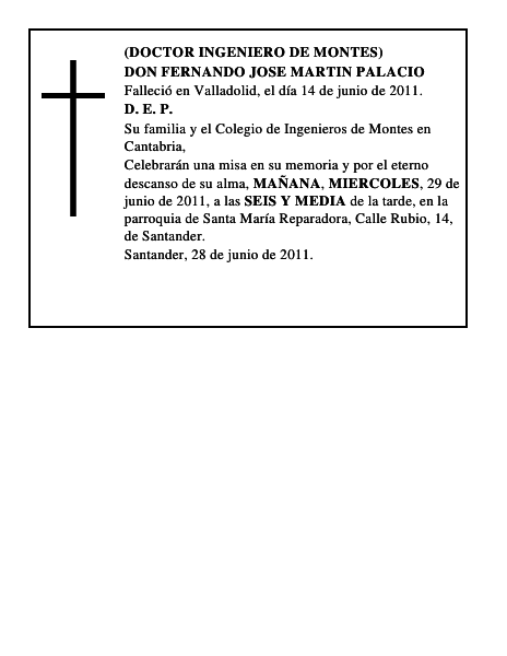 DON FERNANDO JOSE MARTIN PALACIO