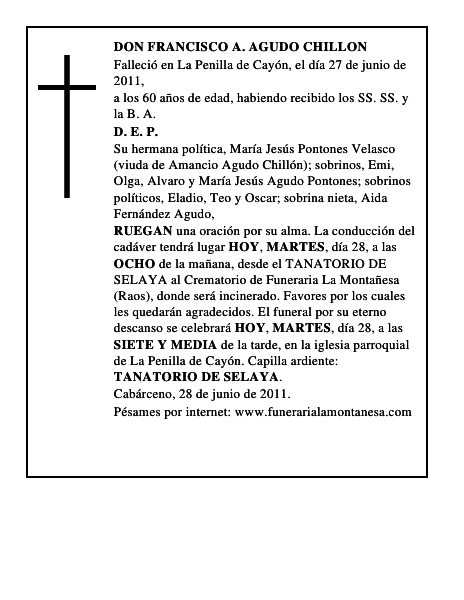 DON FRANCISCO A. AGUDO CHILLON