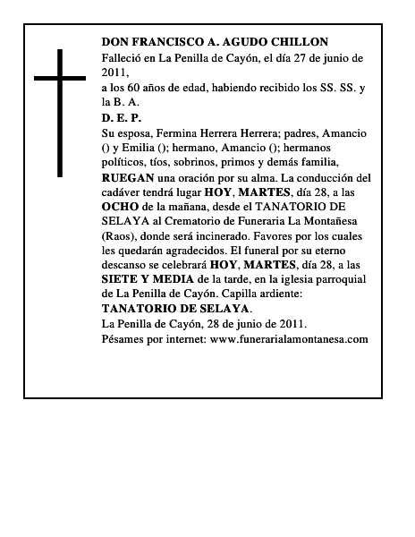 DON FRANCISCO A. AGUDO CHILLON