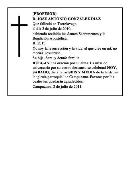 D. JOSE ANTONIO GONZALEZ DIAZ