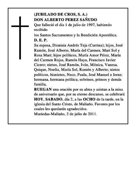 DON ALBERTO PEREZ SAÑUDO