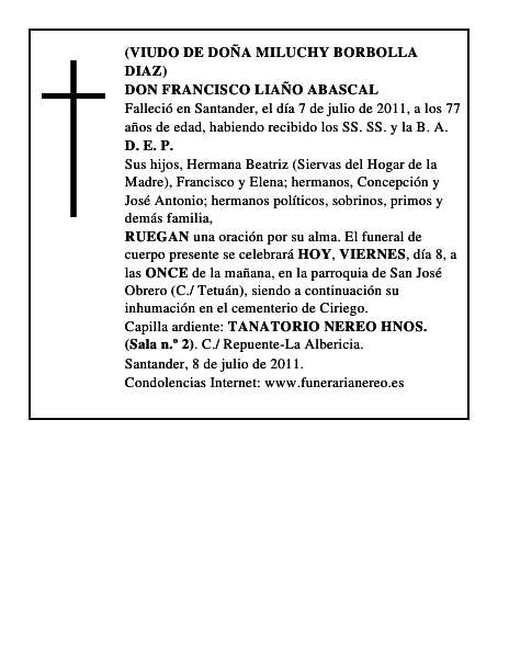 DON FRANCISCO LIAÑO ABASCAL