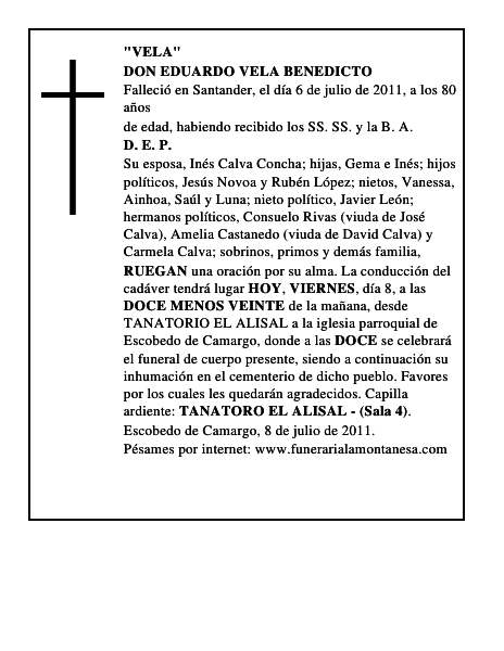 DON EDUARDO VELA BENEDICTO