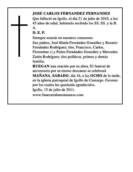 JOSE CARLOS FERNANDEZ FERNANDEZ