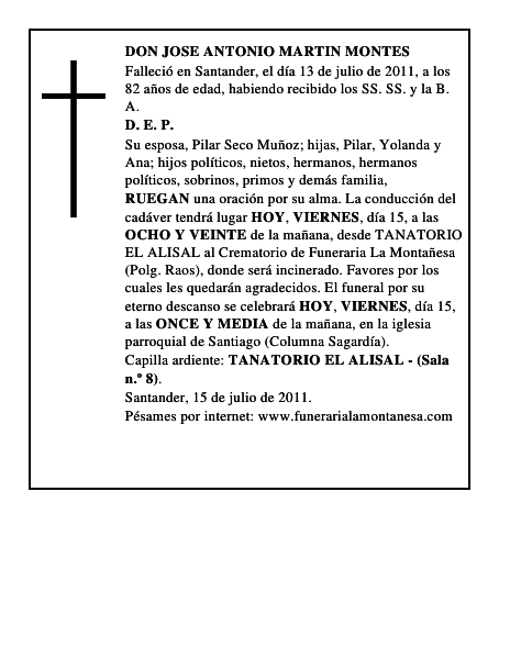 DON JOSE ANTONIO MARTIN MONTES