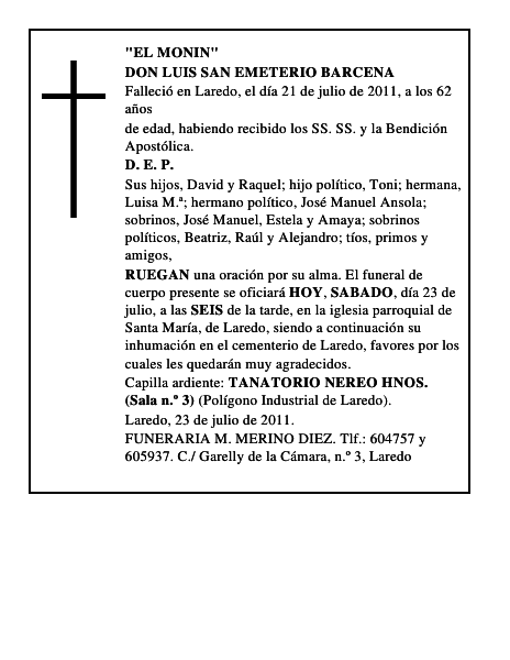 DON LUIS SAN EMETERIO BARCENA