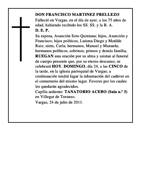 DON FRANCISCO MARTINEZ PRELLEZO