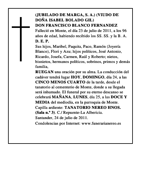 DON FRANCISCO BLANCO FERNANDEZ