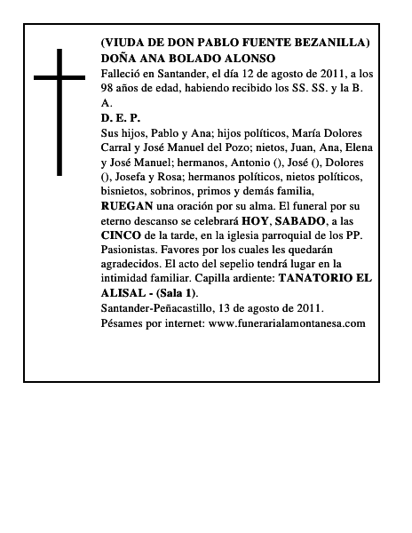 DOÑA ANA BOLADO ALONSO