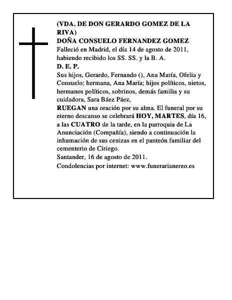 DOÑA CONSUELO FERNANDEZ GOMEZ