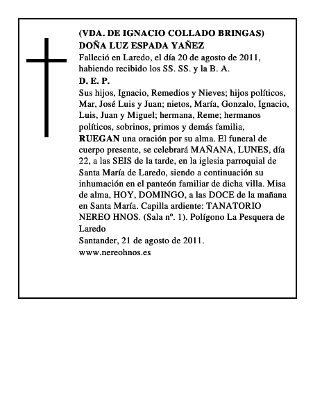 DOÑA LUZ ESPADA YAÑEZ