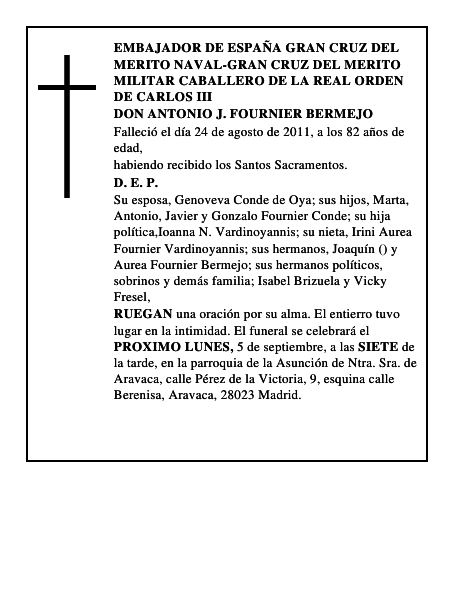 DON ANTONIO J. FOURNIER BERMEJO