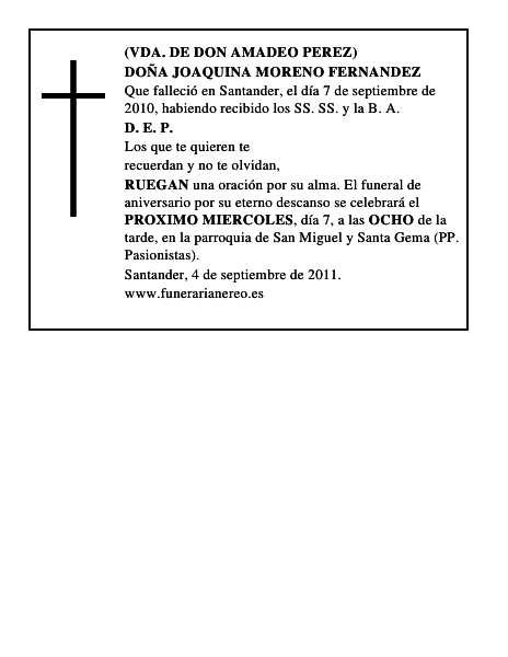 DOÑA JOAQUINA MORENO FERNANDEZ