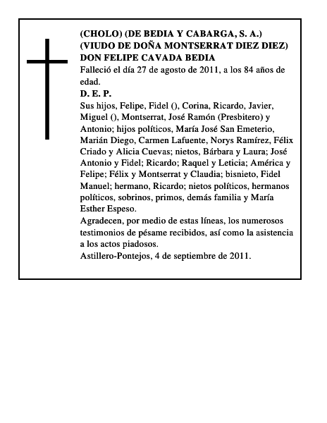 DON FELIPE CAVADA BEDIA