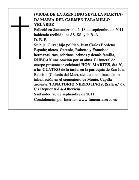 D.ª MARIA DEL CARMEN TALAMILLO VELARDE