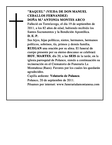 DOÑA M.ª ANTONIA MONTES ARCO