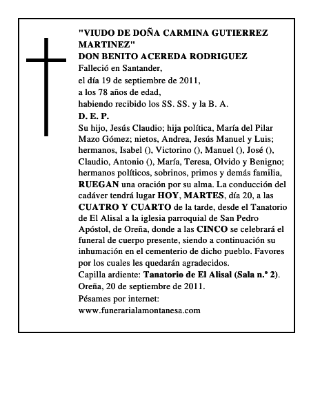 DON BENITO ACEREDA RODRIGUEZ