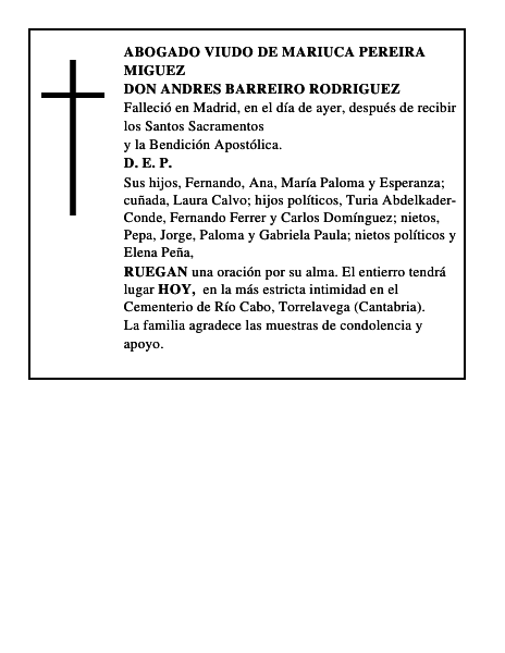 DON ANDRES BARREIRO RODRIGUEZ