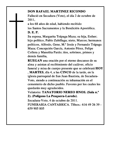 DON RAFAEL MARTINEZ RICONDO
